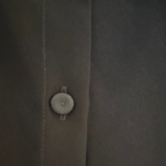 Black Ruffle-Front Button-Up Blouse - Picture 5 of 8